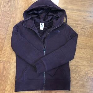 North Face quilted zip up hoodie